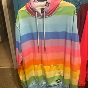 Fresh Hoods brand Striped Hoodie Size L